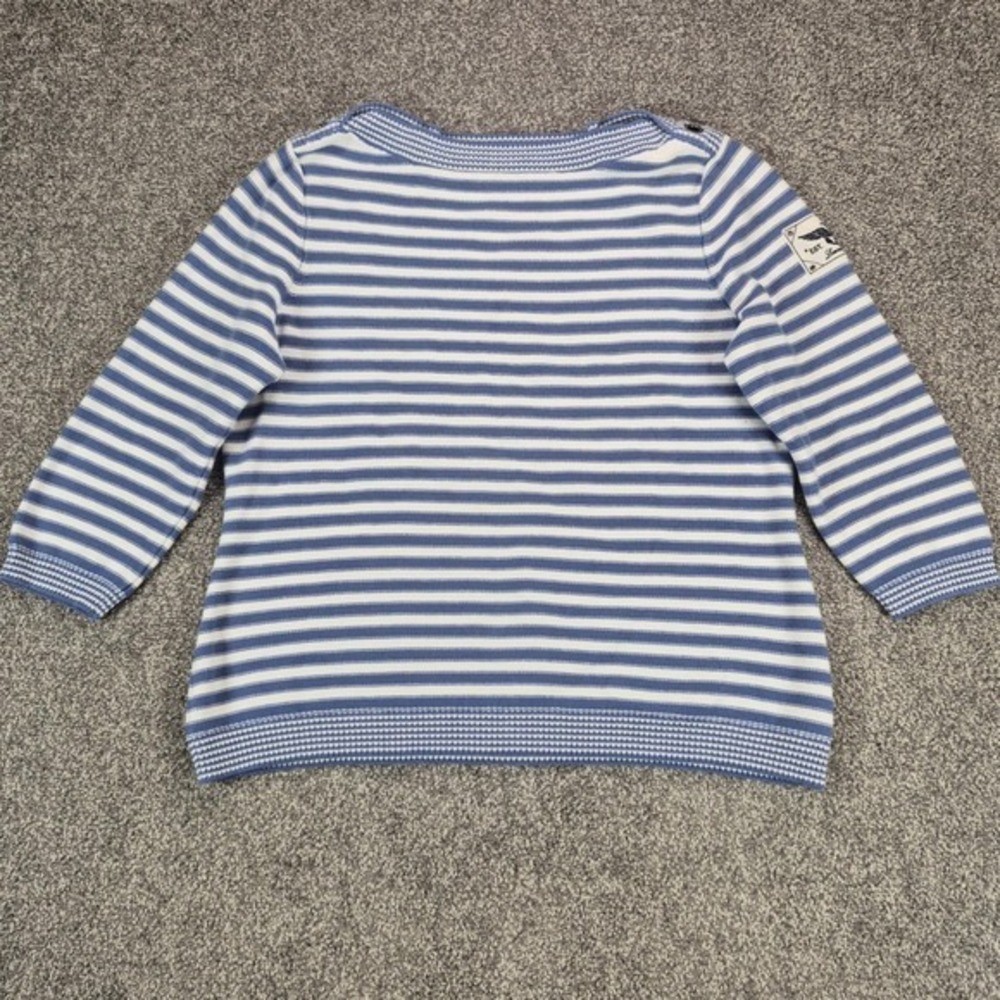 Ralph Lauren Jeans Co Sweater Womens XL Blue White Striped Knit Nautical